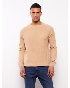 Crew Neck Long Sleeve Men's Tricot Sweater