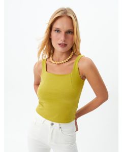 Women's Square Collar Straight Crop