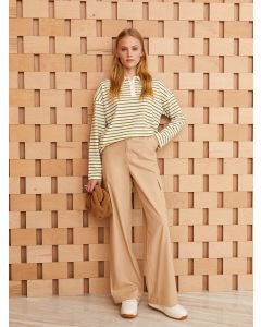 Relaxed Fit Regular Bell-Bottoms Women's Trousers