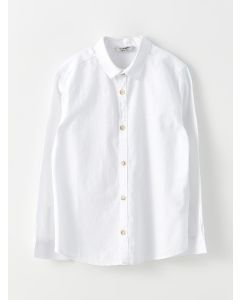 Basic Long Sleeve Poplin Boy Shirt