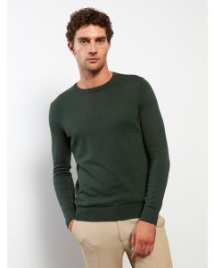 Crew Neck Long Sleeve Men's Tricot Sweater