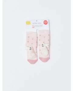 Baby Girl Home Socks with Toy