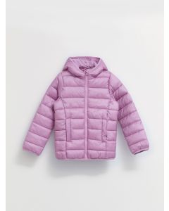 Hooded Basic Long Sleeve Girl Puffer