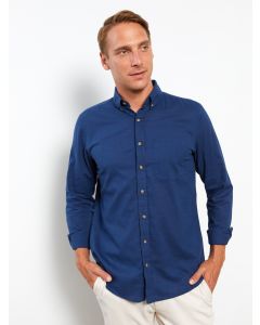 Regular Fit Long Sleeve Poplin Men's Shirt