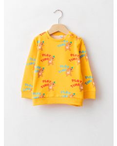 Crew Neck Long Sleeve Printed Baby Boy Sweatshirt