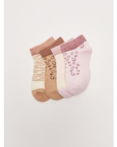 Patterned Baby Girl Booties Socks 4 Pieces