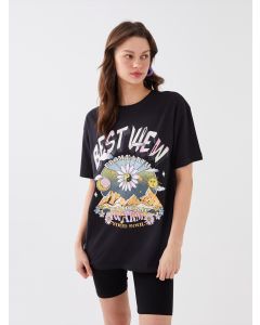 Crew Neck Printed Short Sleeve Oversized T-Shirt