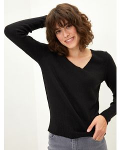 V Neck Regular Long Sleeve Women's Tricot Sweater