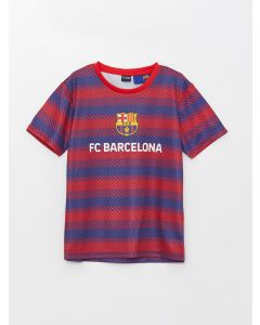 Crew Neck Barcelona Printed Short Sleeve Boy T-Shirt