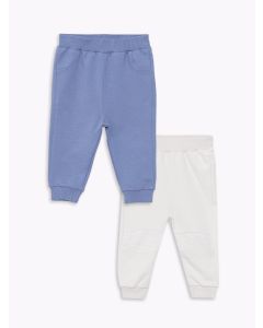 Elastic Waist Basic Cotton Baby Boy Trousers 2-Pack