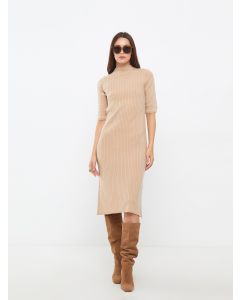 Half Turtleneck Straight Short Sleeve Women's Knitwear Dress