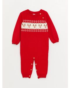 Crew Neck Baby Boy Knit Jumpsuit