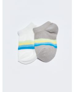 Striped Baby Boy Booties Socks 2 Pieces