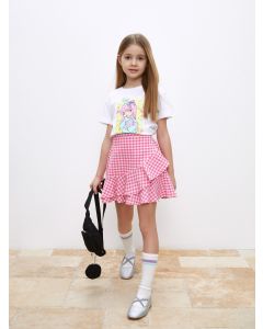 Elastic Waist Plaid Girl Skirt