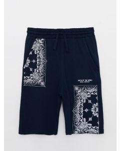 Elastic Waist Printed Boy Bermuda