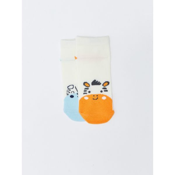 Patterned Baby Boy Booties Socks 2 Pack