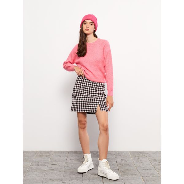 Plaid Tweed Women's Tube Skirt