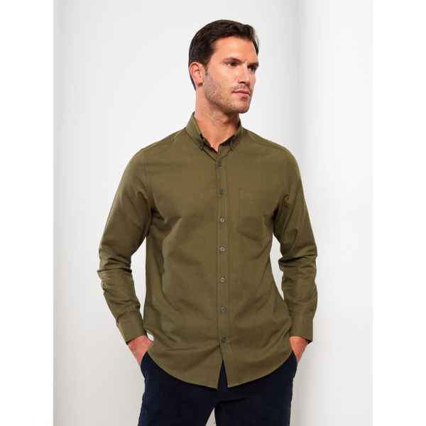 Regular Fit Long Sleeve Oxford Men's Shirt