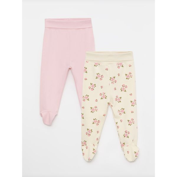 Elastic Waist Cotton Baby Girl Trousers 2 Pieces