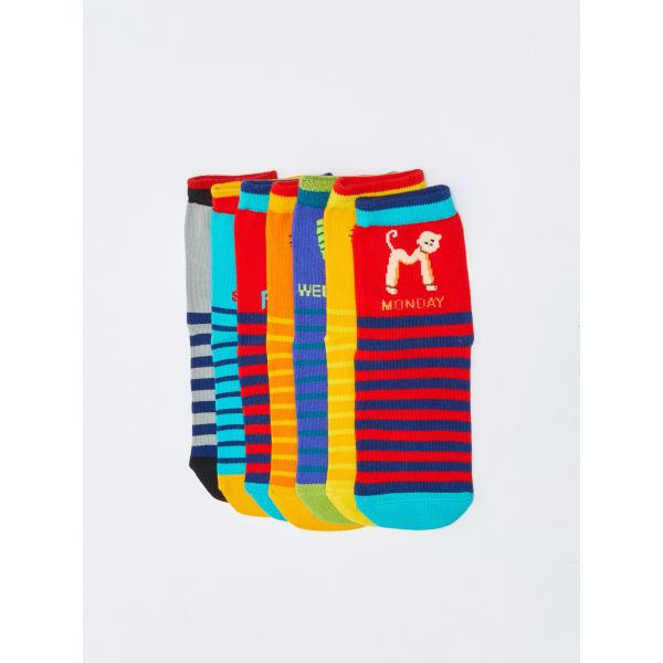 Patterned Boy Socket Socks 7-pack