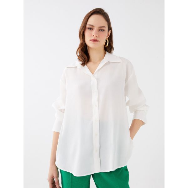 Plain Long Sleeve Oversize Women's Shirt