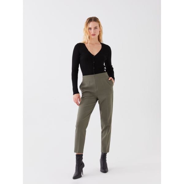 Elastic Waist Standard Fit Women's Trousers