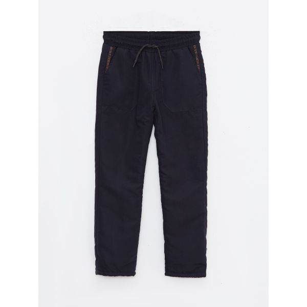 Elastic Waist Basic Fleece Lined Boy Trousers