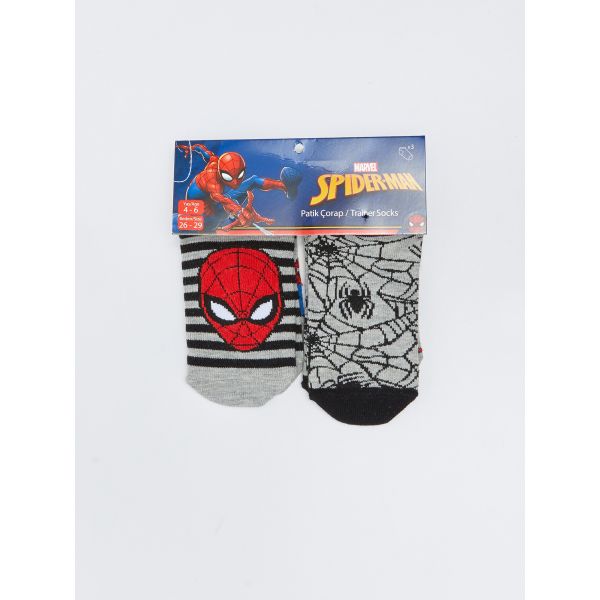 Spiderman Patterned Boys Booties Socks 3 Pack