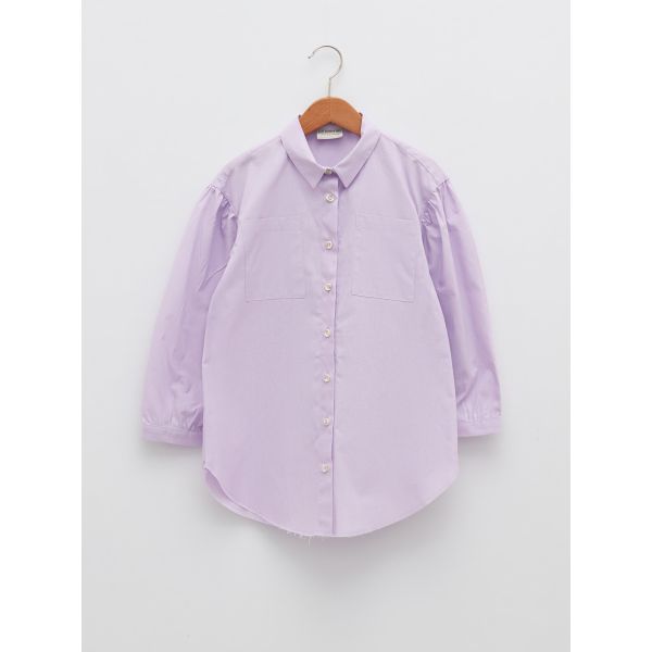 Basic Long Sleeve Poplin Girl Shirt