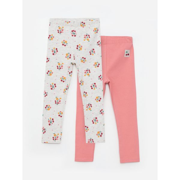 Elastic Waist Printed Baby Girl Tights 2-Pack