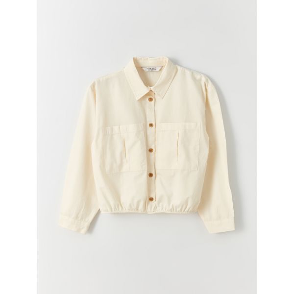 Basic Long Sleeve Gabardine Girl Shirt