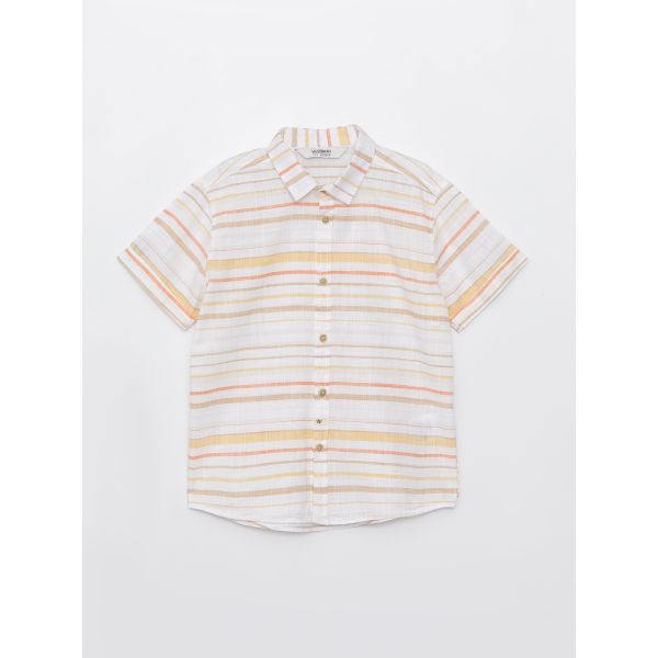 Striped Short Sleeve Boy Shirt