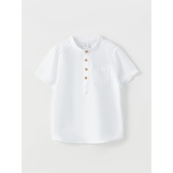 Grandad Collar Short Sleeve Baby Boy Shirt