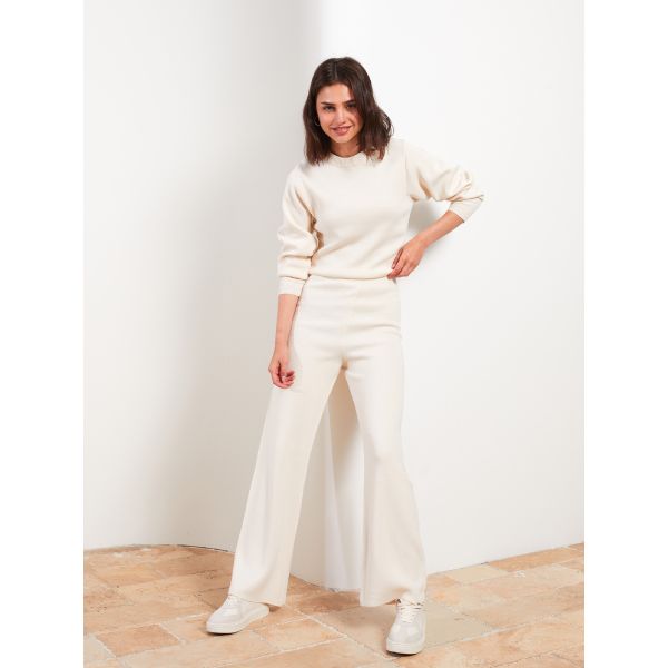 Elastic Waist Regular Women's Tricot Trousers