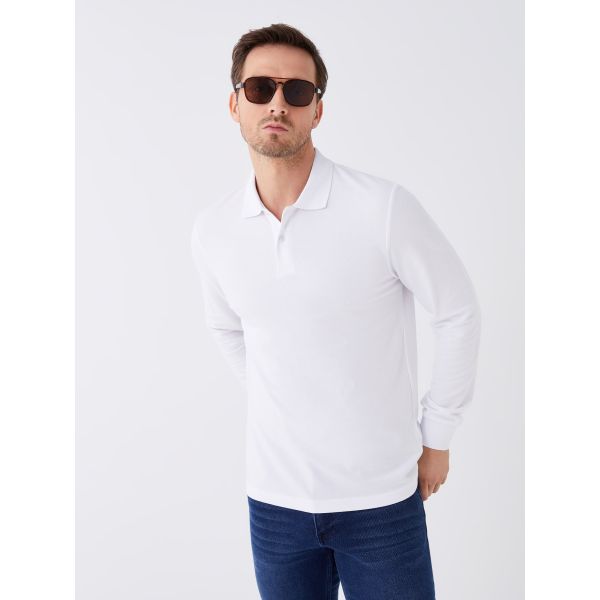 Polo Neck Long Sleeve Men's Sweatshirt