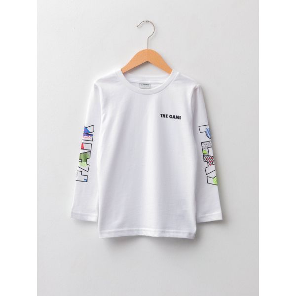 Crew Neck Printed Long Sleeve Boy T-shirt