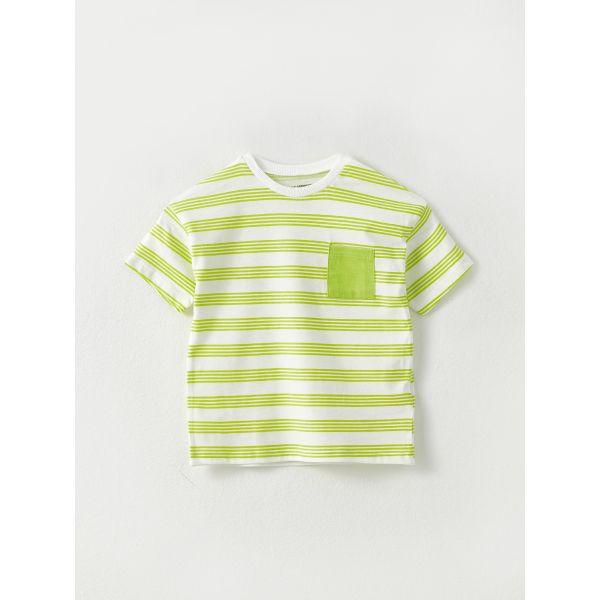 Crew Neck Short Sleeve Striped Baby Boy T-Shirt