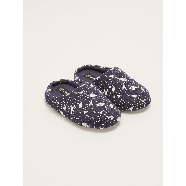 Space Printed Boy's Indoor Slippers