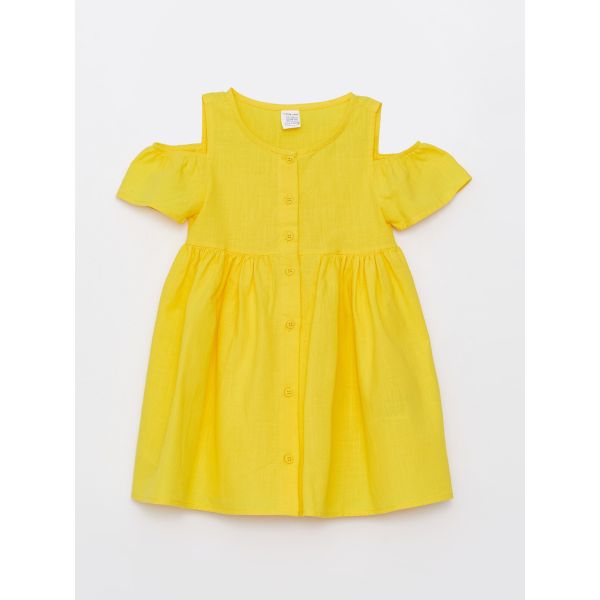 Crew Neck Basic Cotton Baby Girl Dress