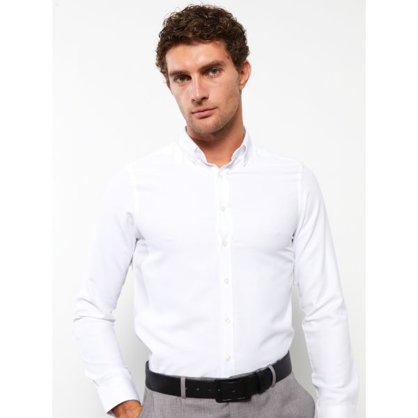 Slim Fit Long Sleeve Oxford Men's Shirt