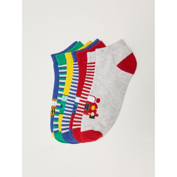 Patterned Boy's Booties Socks 7 Pieces