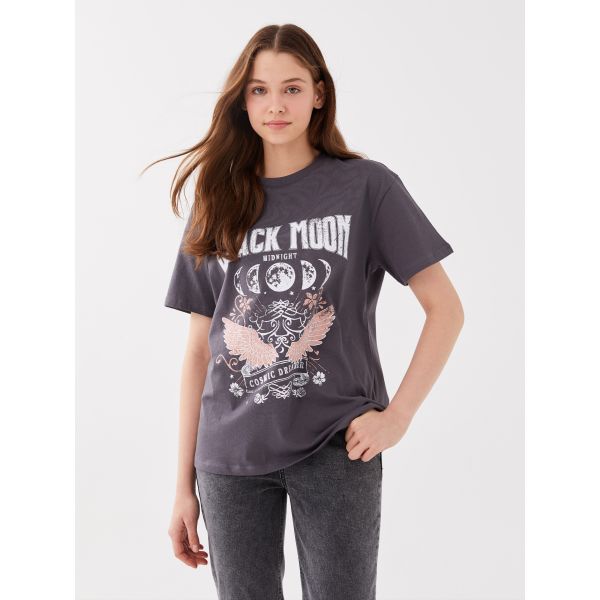 Crew Neck Printed Short Sleeve Women's T-shirt