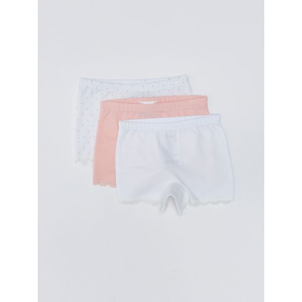 Elastic Waist Baby Girl Boxer 3-Pack