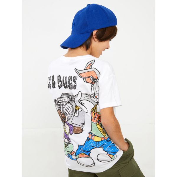 Comfortable Fit Crew Neck Looney Tunes Printed Boys T-Shirt