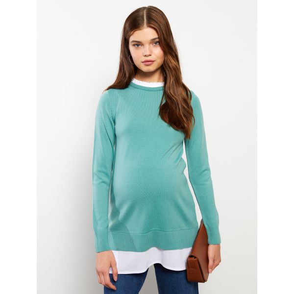 Crew Neck Regular Long Sleeve Maternity Tunic