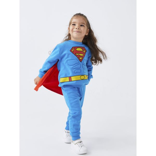 Crew Neck Long Sleeve Superman Printed Unisex Baby Costume 3-Pack