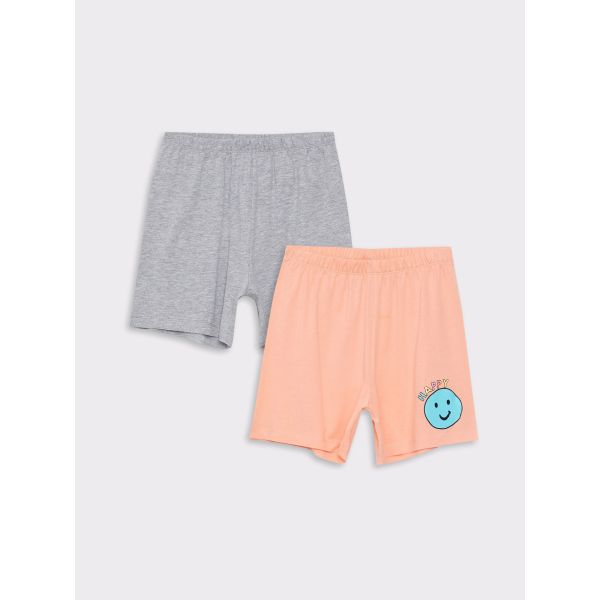 Elastic Waist Printed Girls' Pajama Shorts 2-Pack