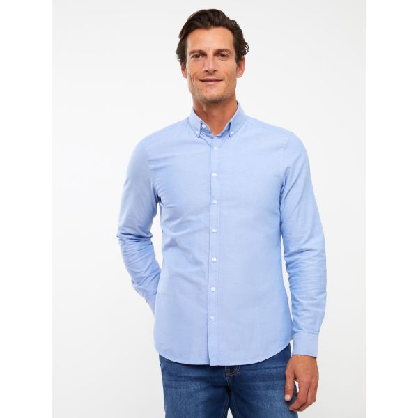 Slim Fit Long Sleeve Oxford Men's Shirt