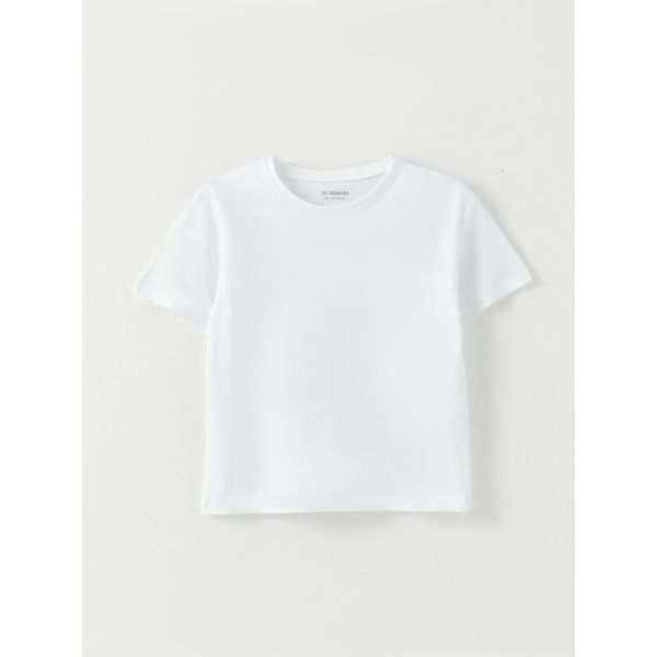 Crew Neck Basic Short Sleeve Girls T-Shirt