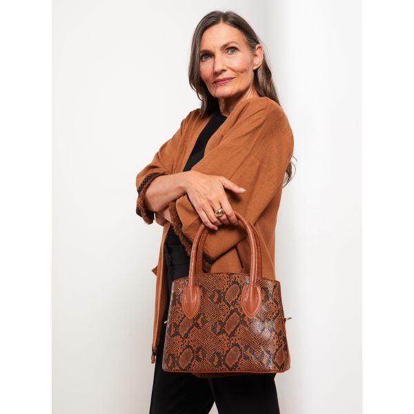 Leather Look Patterned Women Arm Bag